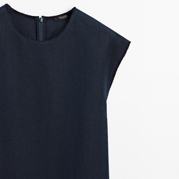 {Massimo Dutti} Denim-Effect Midi Dress - Picture 5 of 12